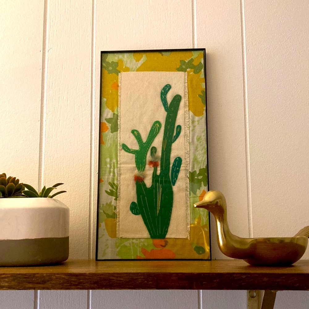 Framed cactus wall art